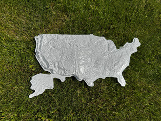 3D USA map White, Wooden topographic map — buy | FACTURA