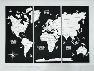 Wooden World Map Panel 5 for Wall with LED Lighting — buy | FACTURA