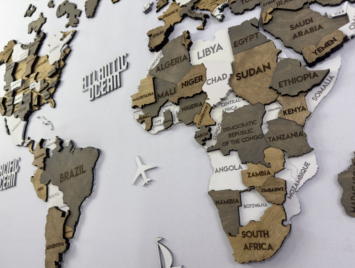 3D Wooden Multilayer world map color Miracle — buy | FACTURA