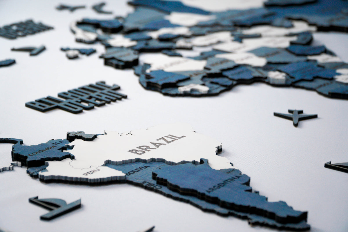 3D Wooden Multilayer world map color Arctica — buy | FACTURA