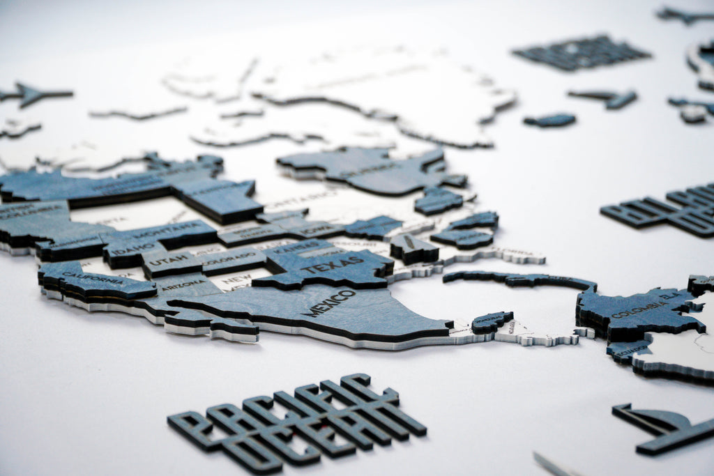 3D Wooden Multilayer world map color Arctica — buy | FACTURA