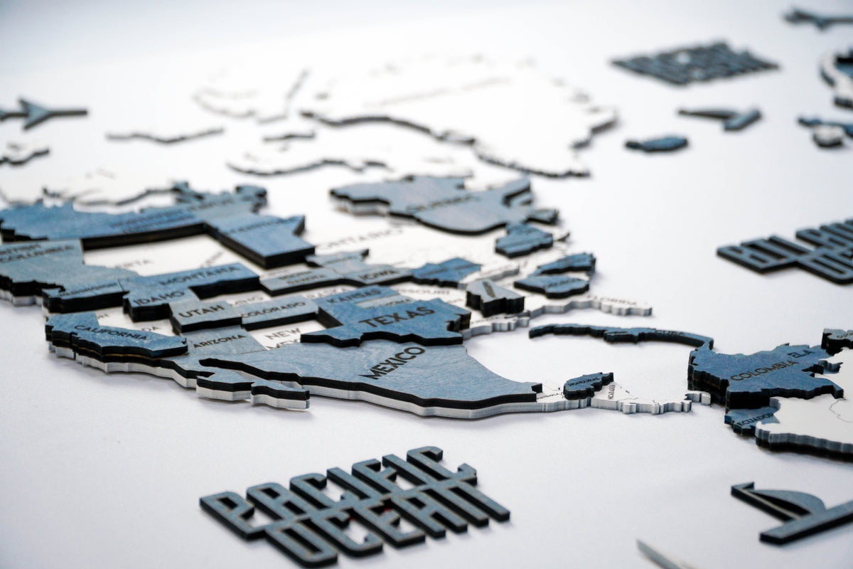 3D Wooden Multilayer world map color Arctica — buy | FACTURA