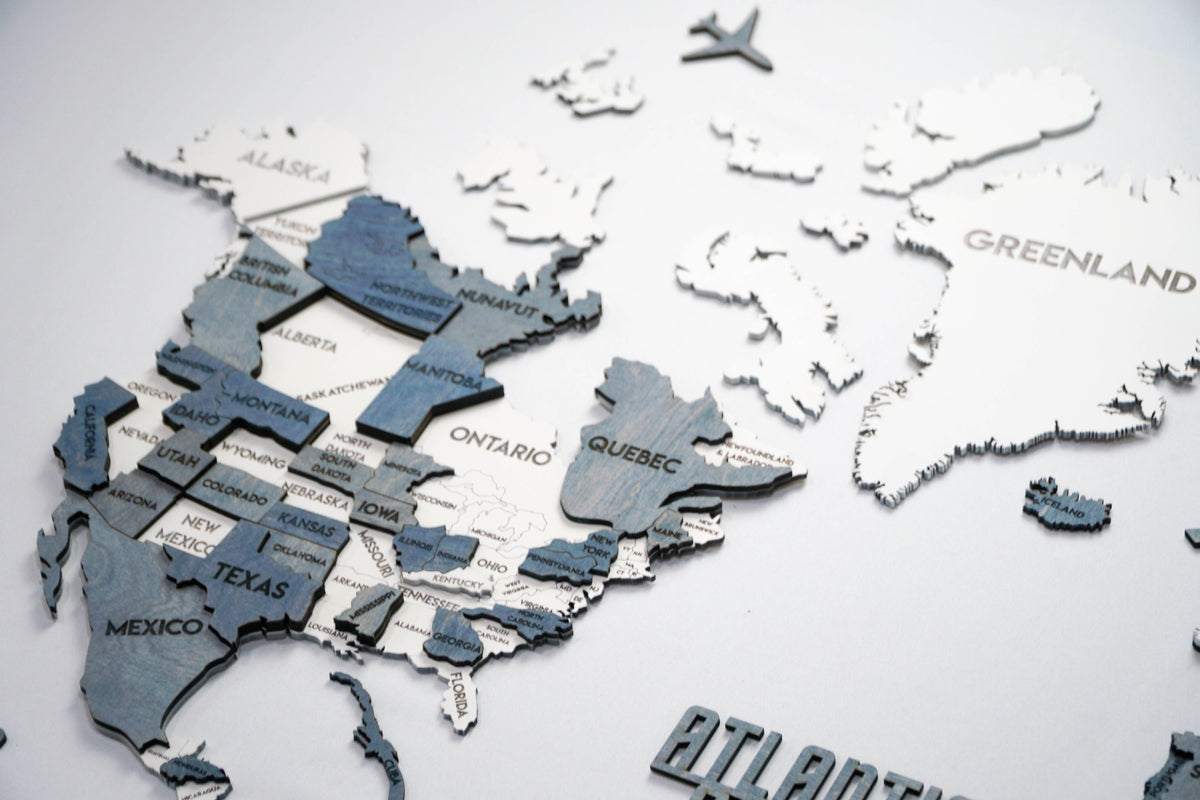 3D Wooden Multilayer world map color Arctica — buy | FACTURA
