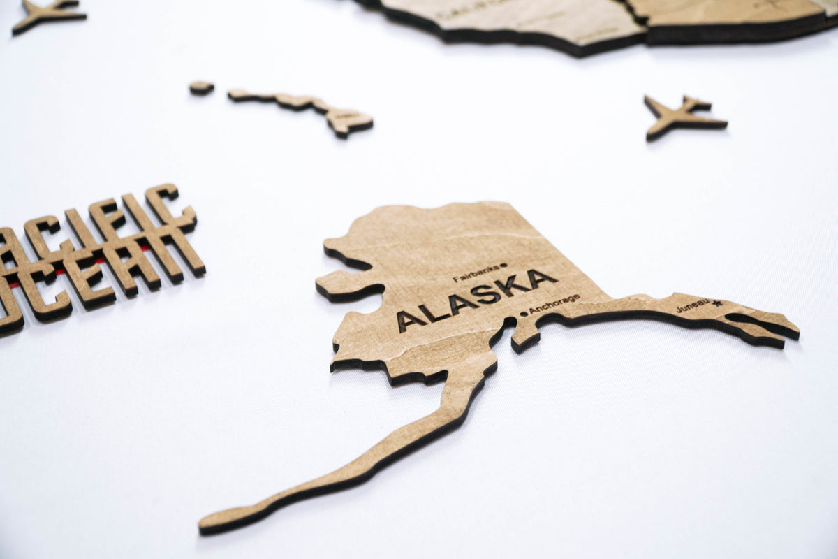 3D Wooden USA Map, color Dark Tree — buy | FACTURA