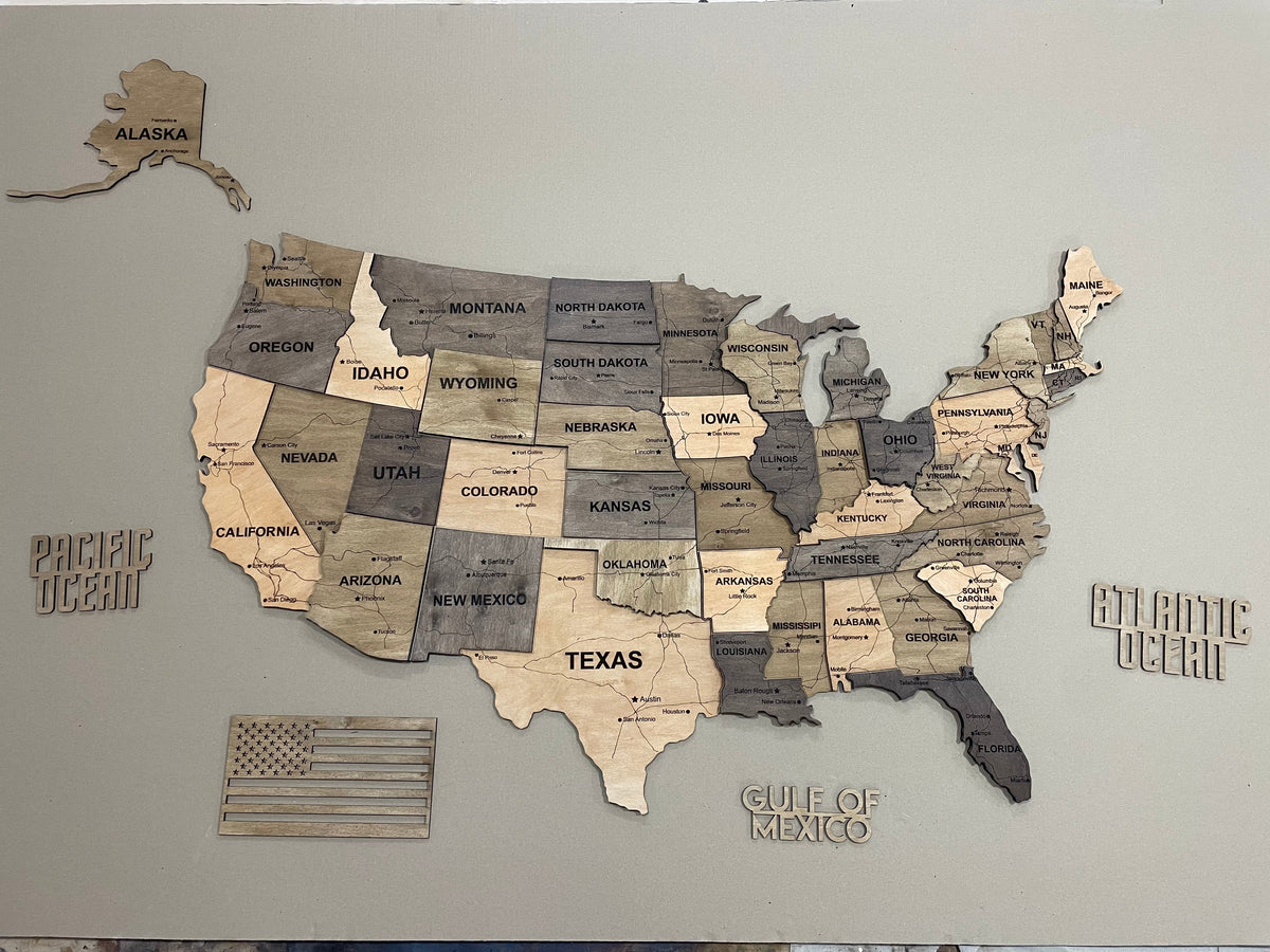 3D Wooden USA Map, color Elis — buy | FACTURA
