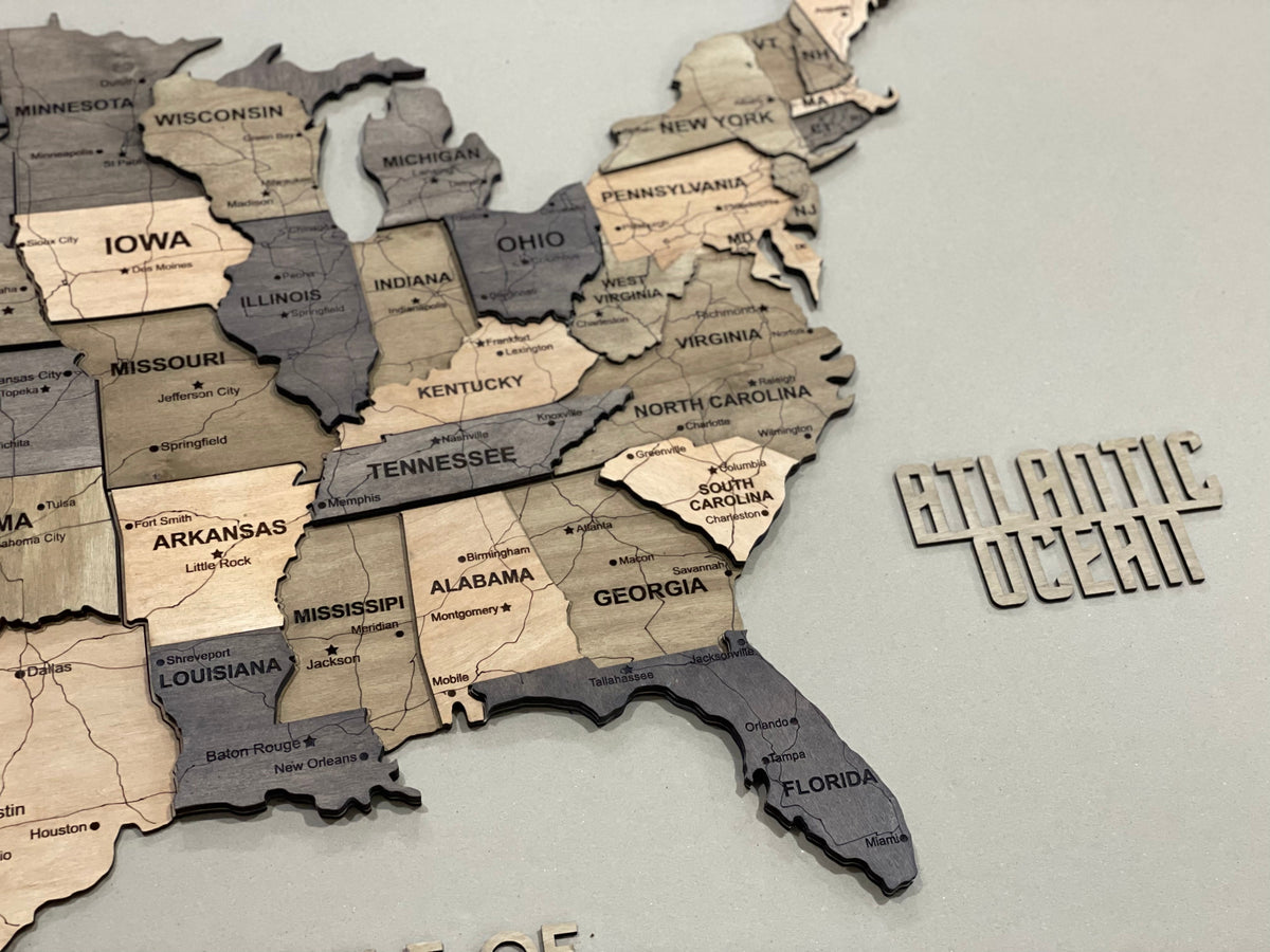 3D Wooden USA Map, color Elis — buy | FACTURA