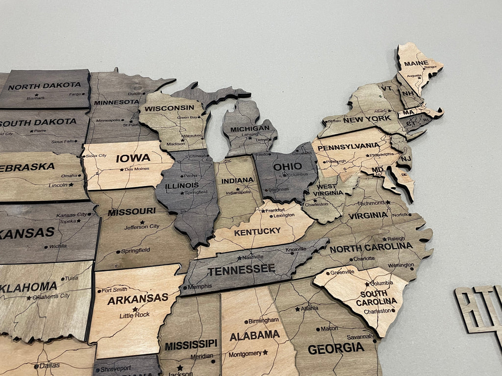3D Wooden USA Map, color Elis — buy | FACTURA