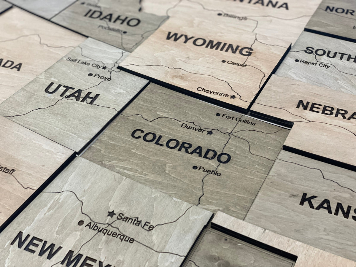 3D Wooden USA Map, color Light Tree — buy | FACTURA