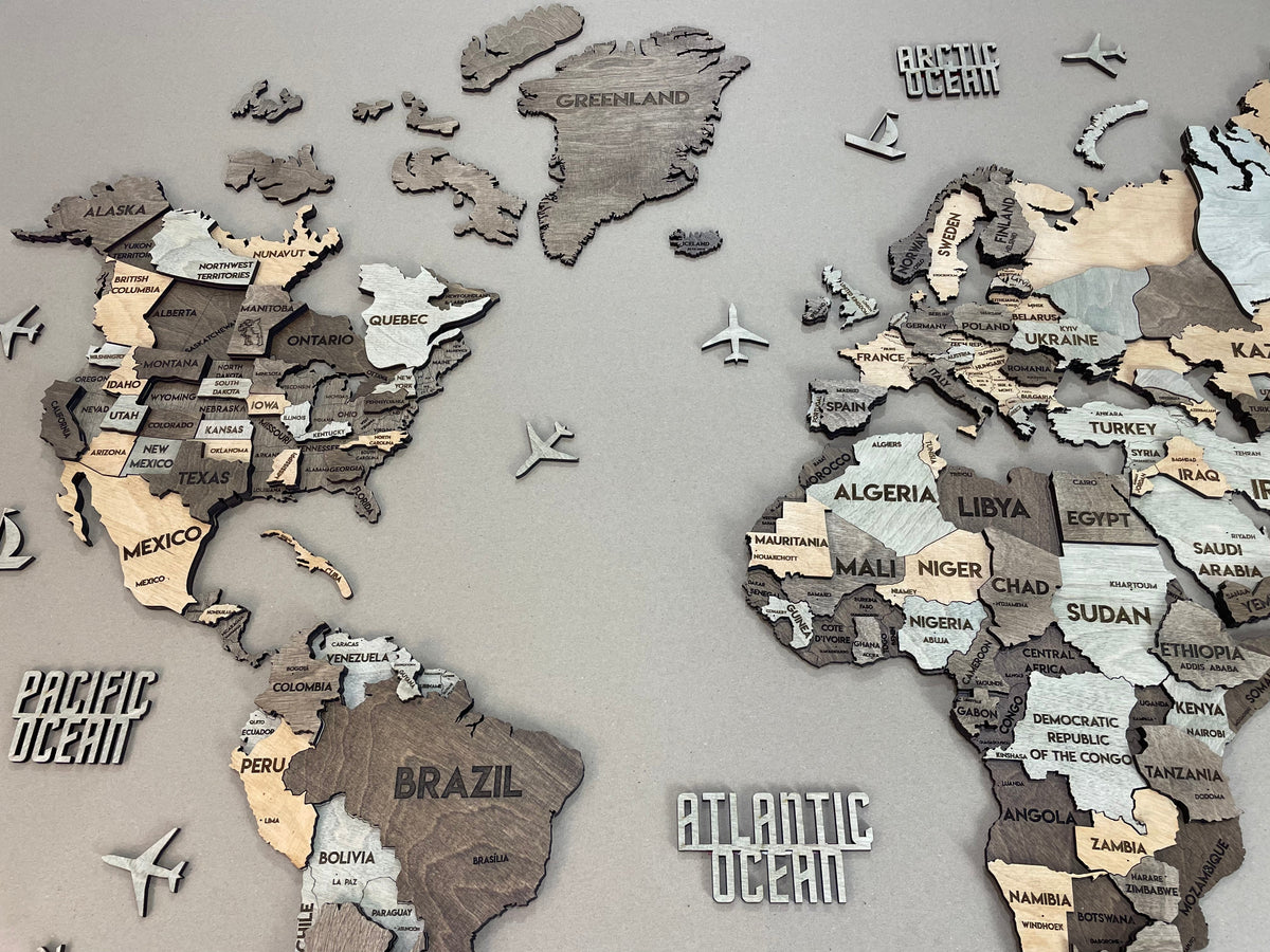 3D Wooden Multilayer world map color Memory — buy | FACTURA