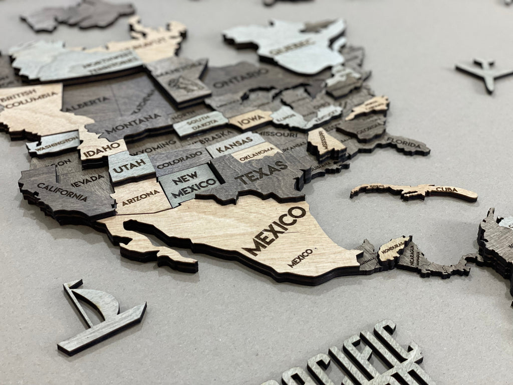 3D Wooden Multilayer world map color Memory — buy | FACTURA