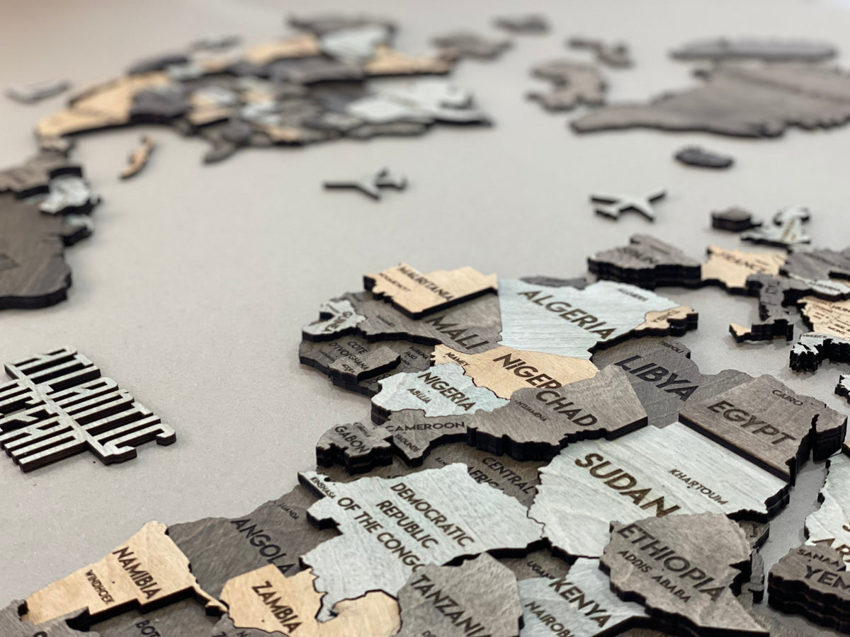 3D Wooden Multilayer world map color Memory — buy | FACTURA