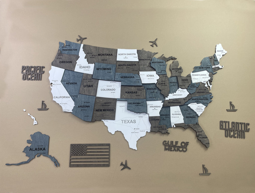 3D Wooden USA Map, color Loft — buy | FACTURA