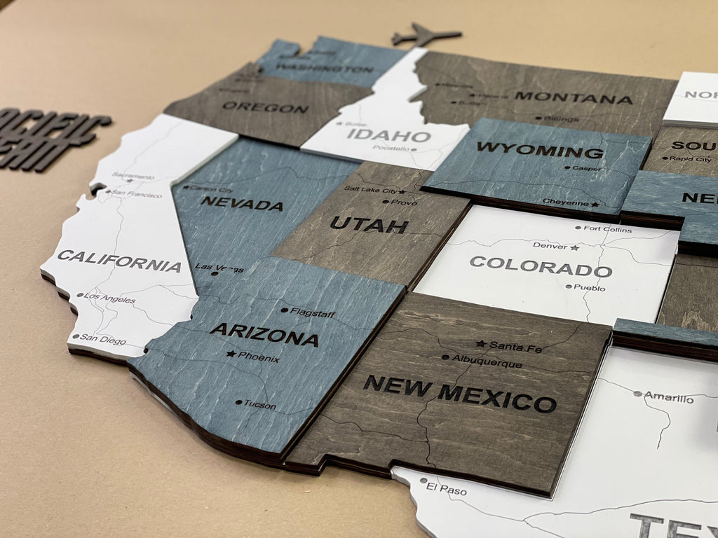3D Wooden USA Map, color Loft — buy | FACTURA