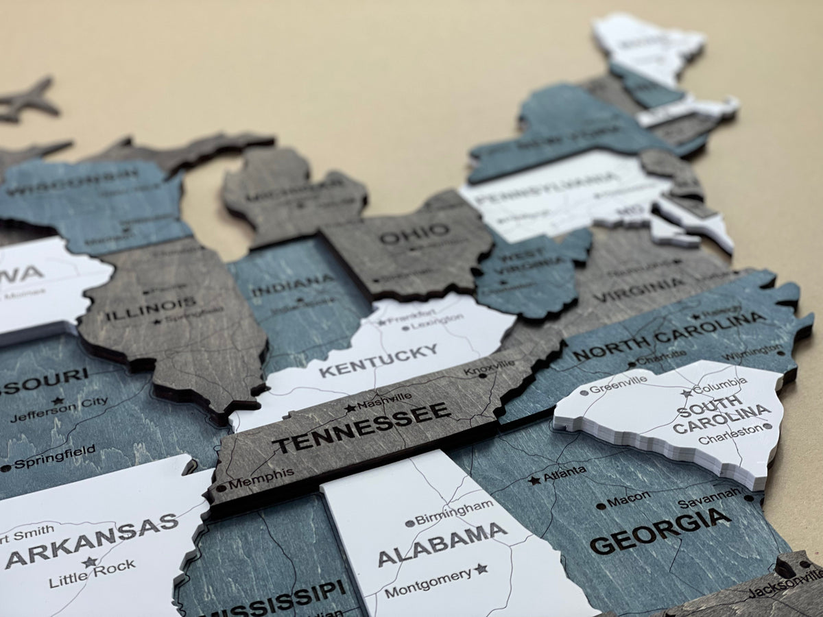 3D Wooden USA Map, color Loft — buy | FACTURA