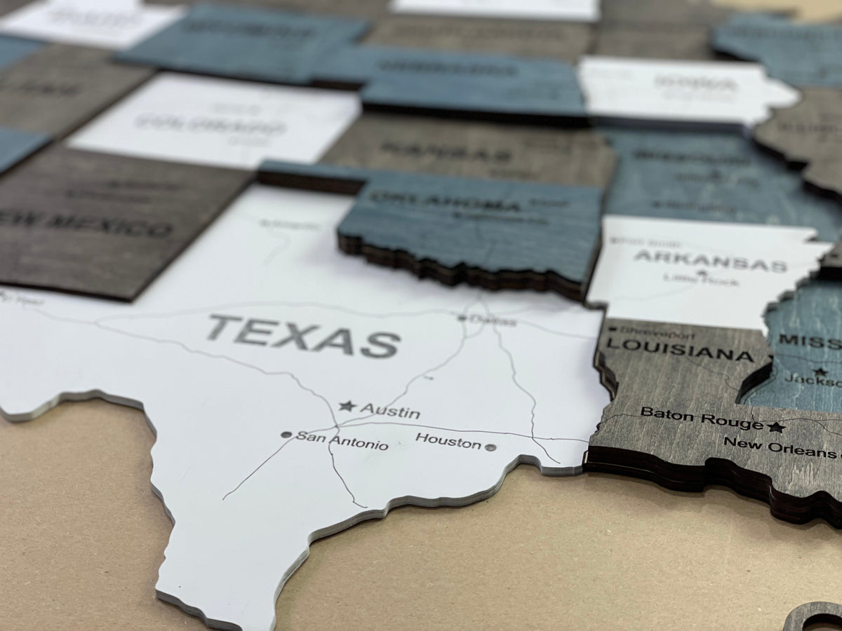 3D Wooden USA Map, color Loft — buy | FACTURA