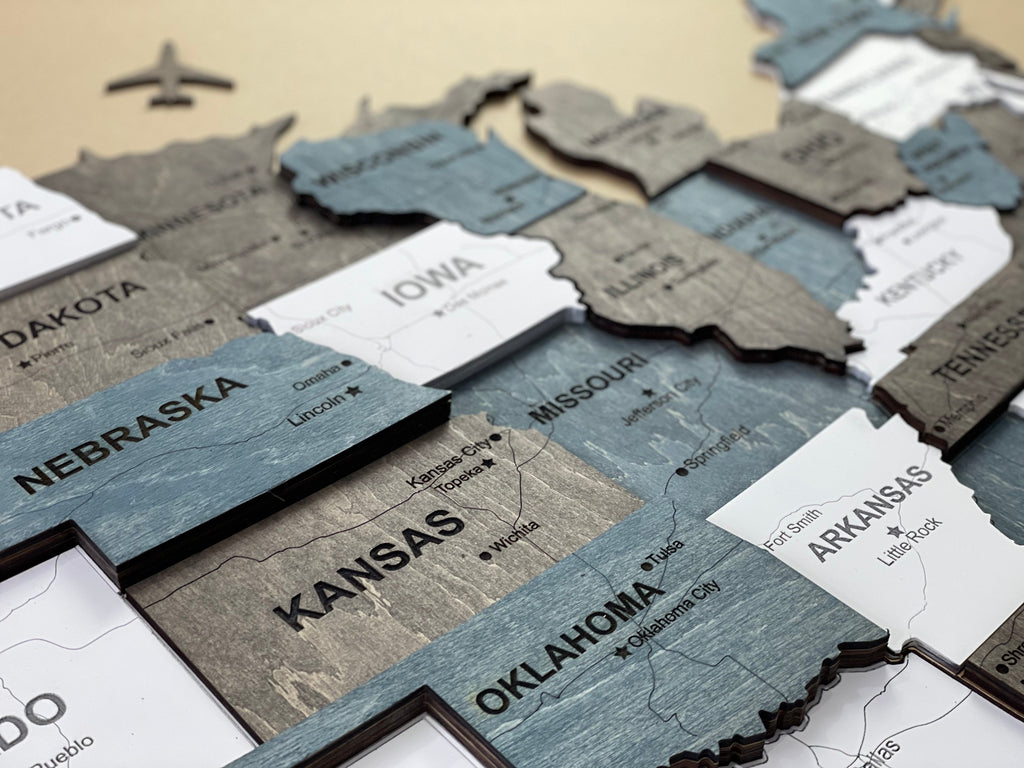 3D Wooden USA Map, color Loft — buy | FACTURA