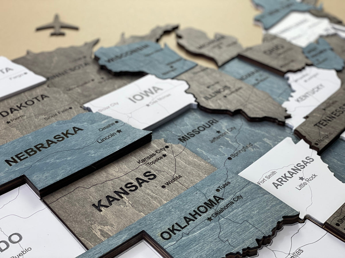 3D Wooden USA Map, color Loft — buy | FACTURA
