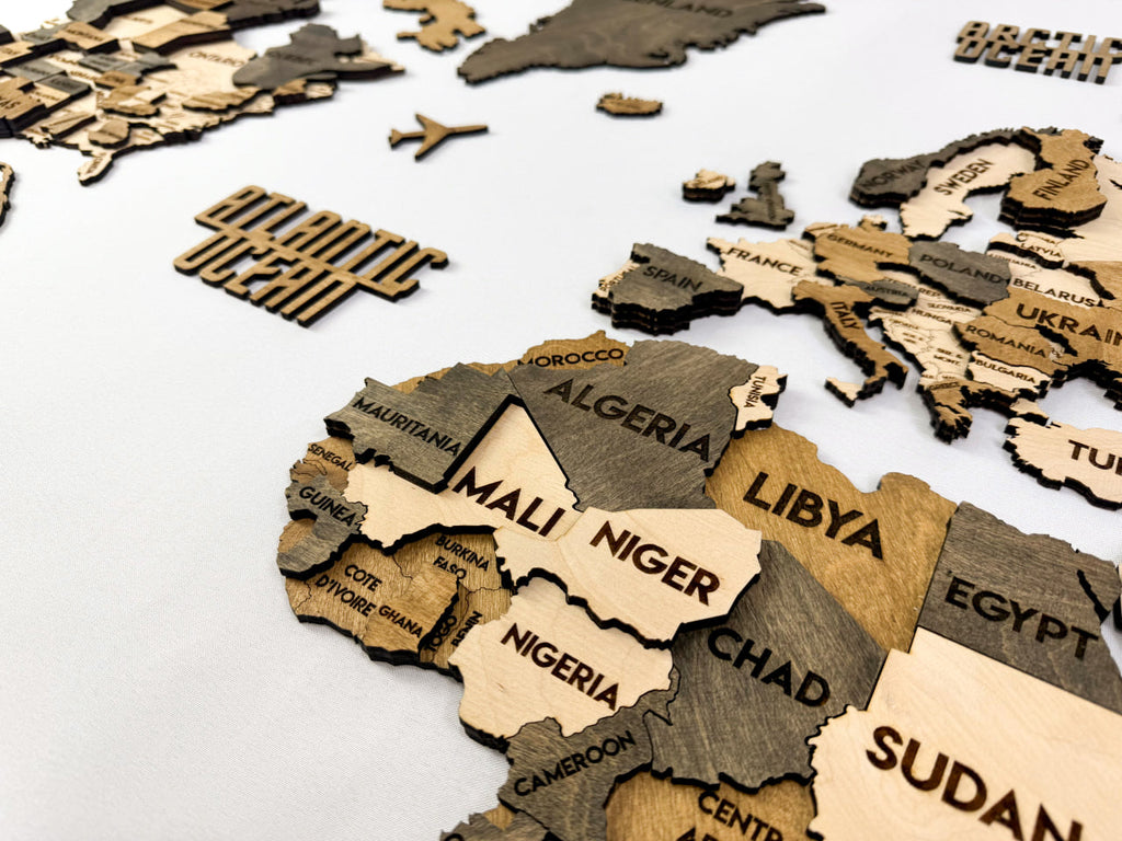 3D Wooden Multilayer world map color Wander — buy | FACTURA