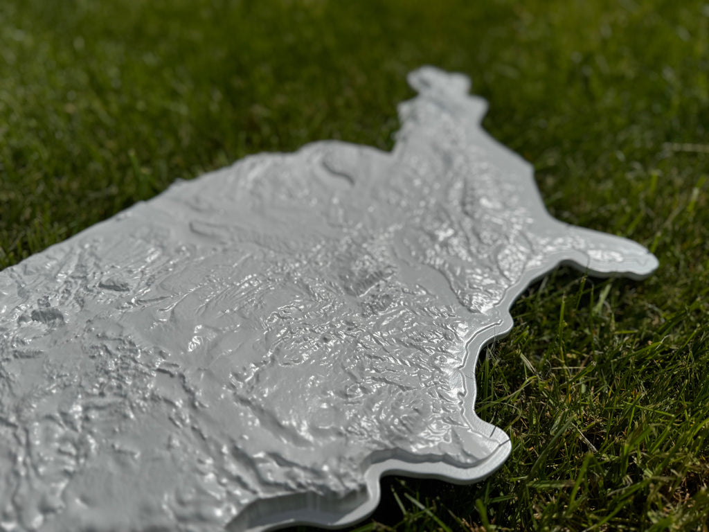 3D USA map White, Wooden topographic map — buy | FACTURA