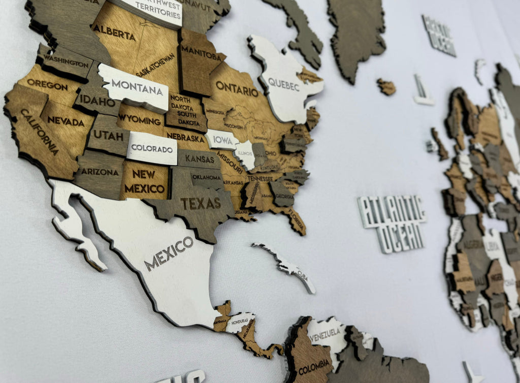 3D Wooden Multilayer world map color Miracle — buy | FACTURA