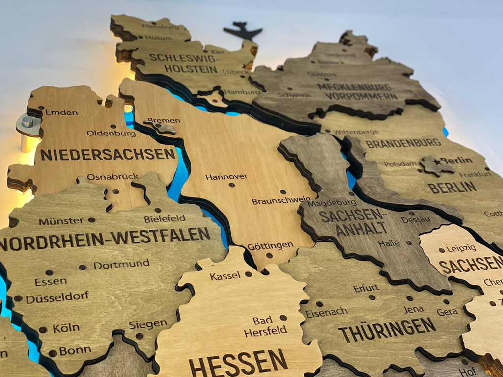 Acrylic Map of Germany with Rivers Elis Color — buy | FACTURA