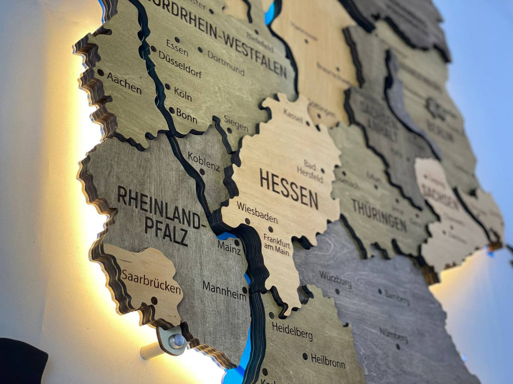 Acrylic Map of Germany with Rivers Elis Color — buy | FACTURA