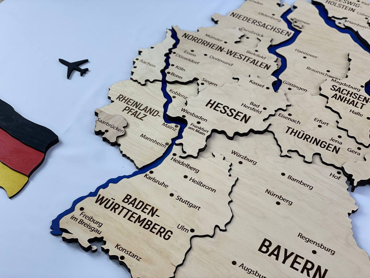 Map of Germany with Rivers Natural Color — buy | FACTURA