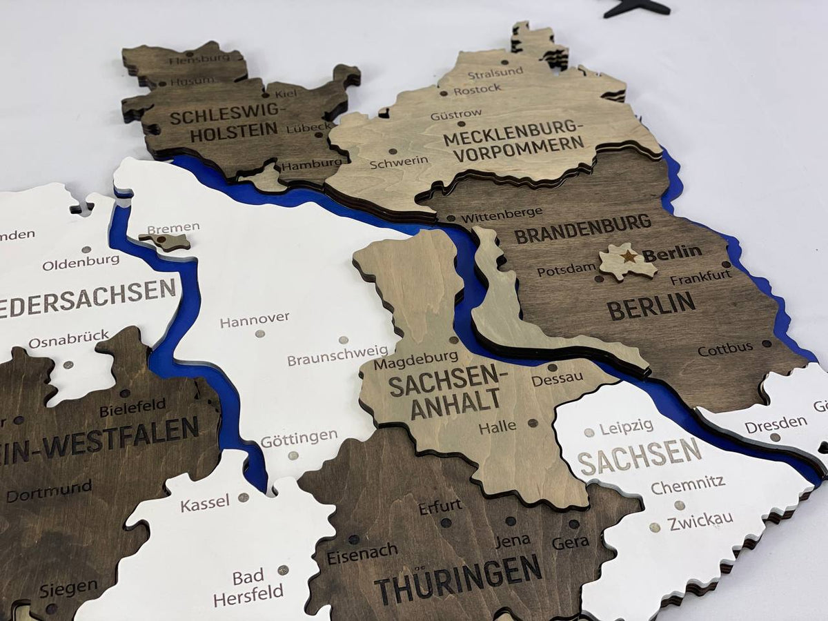 Map of Germany with Rivers Black&White Color — buy | FACTURA