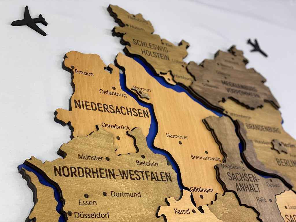Map of Germany with Rivers Elis Color — buy | FACTURA