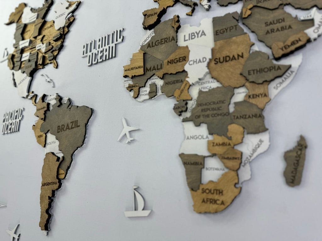 3D Wooden Multilayer world map color Miracle — buy | FACTURA