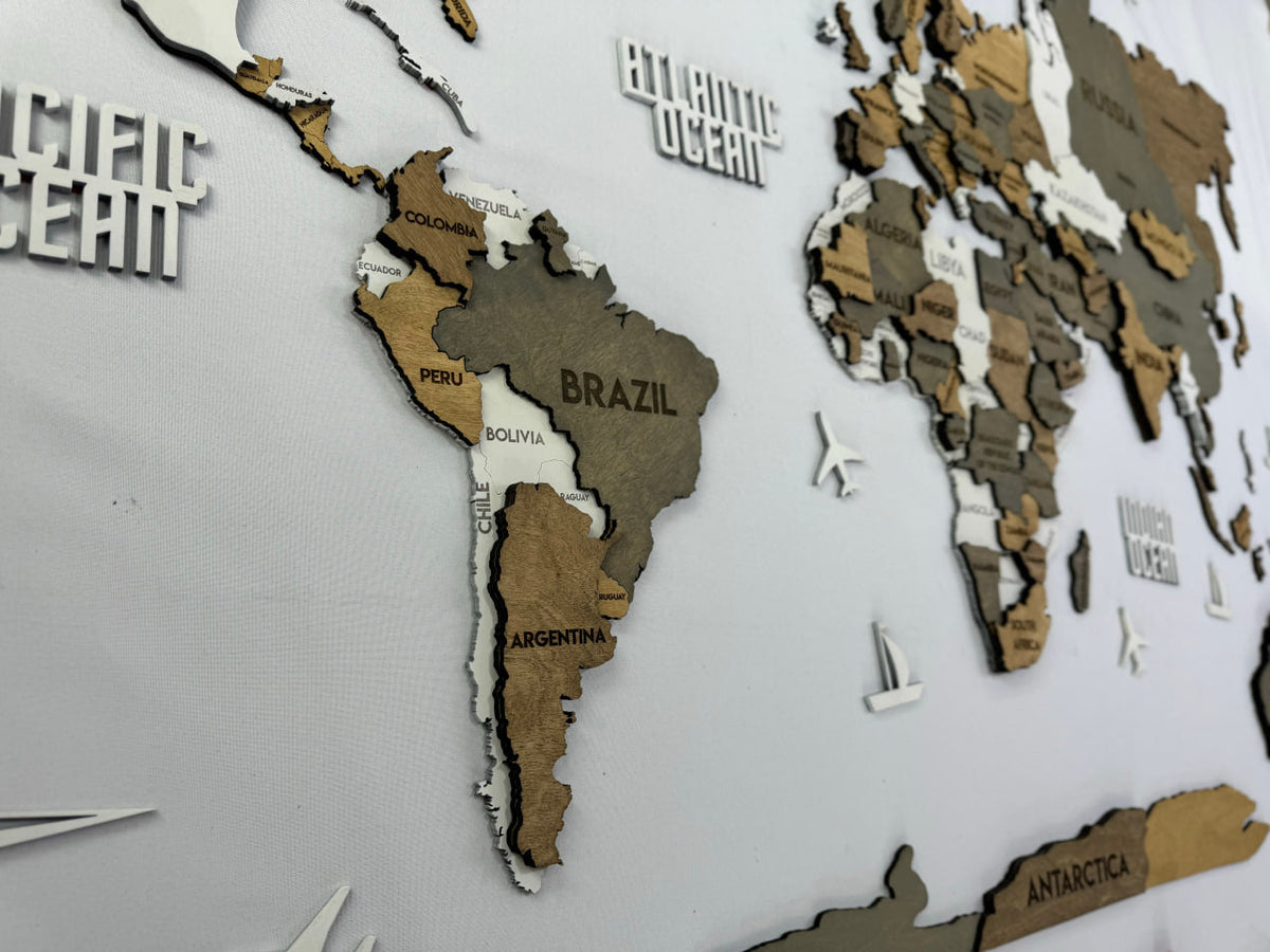 3D Wooden Multilayer world map color Miracle — buy | FACTURA