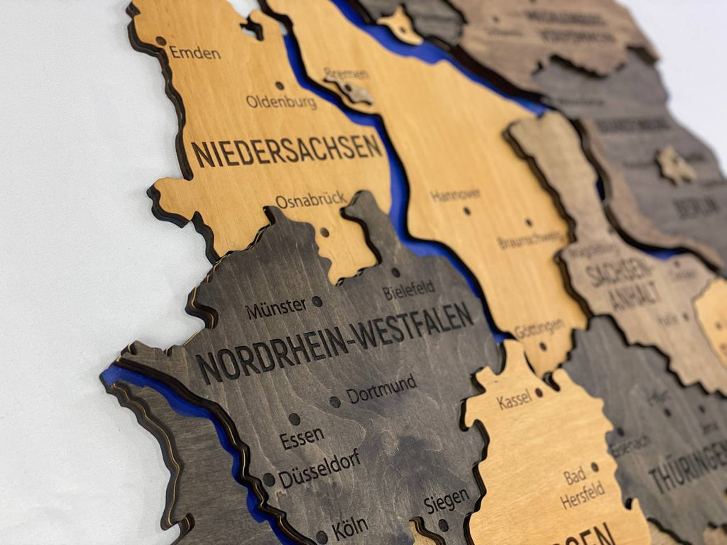 Map of Germany with Rivers Brute Color — buy | FACTURA