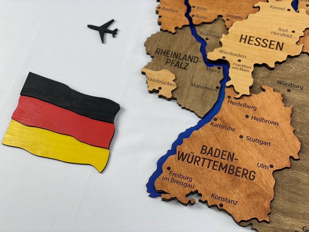 Map of Germany with Rivers Warm Color — buy | FACTURA