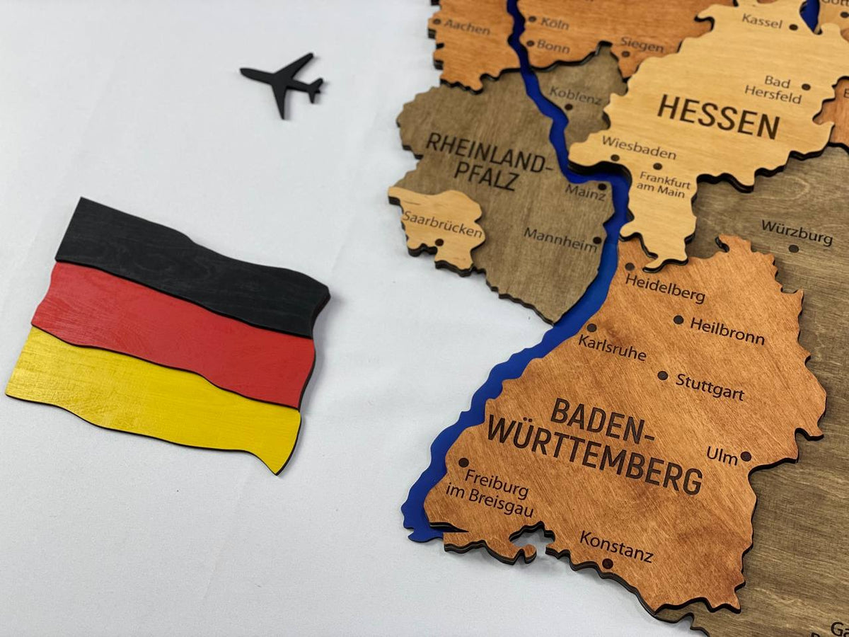 Map of Germany with Rivers Warm Color — buy | FACTURA