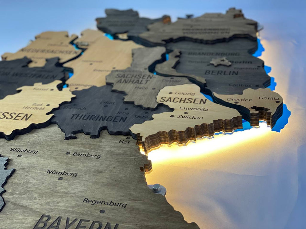 Acrylic Map of Germany with Rivers Brute Color — buy | FACTURA