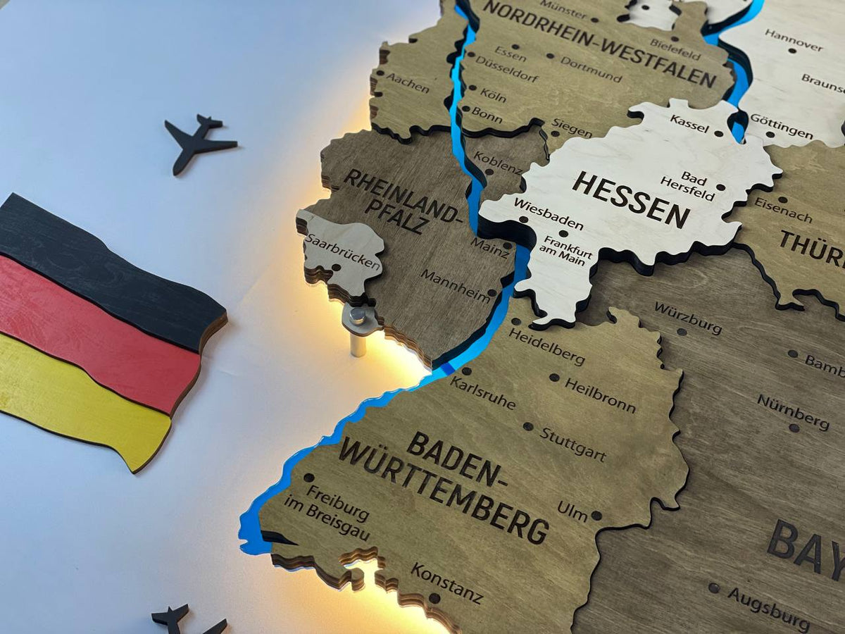 Acrylic Map of Germany with Rivers Wonder Color — buy | FACTURA