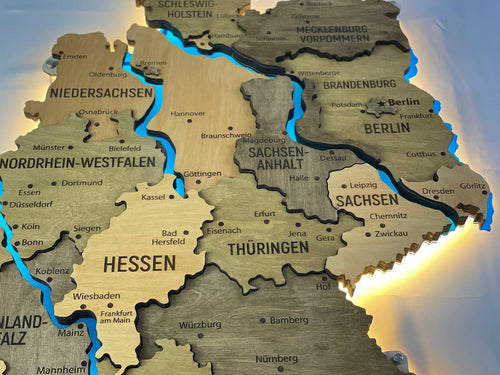 Acrylic Map of Germany with Rivers Elis Color — buy | FACTURA