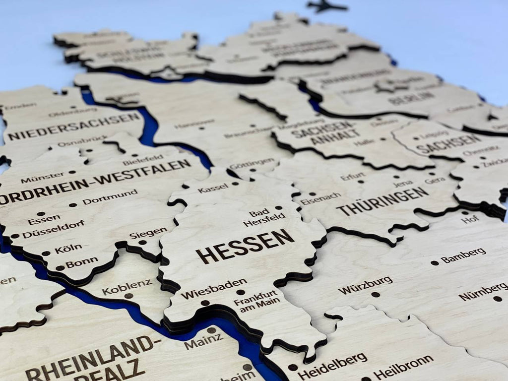 Map of Germany with Rivers Natural Color — buy | FACTURA
