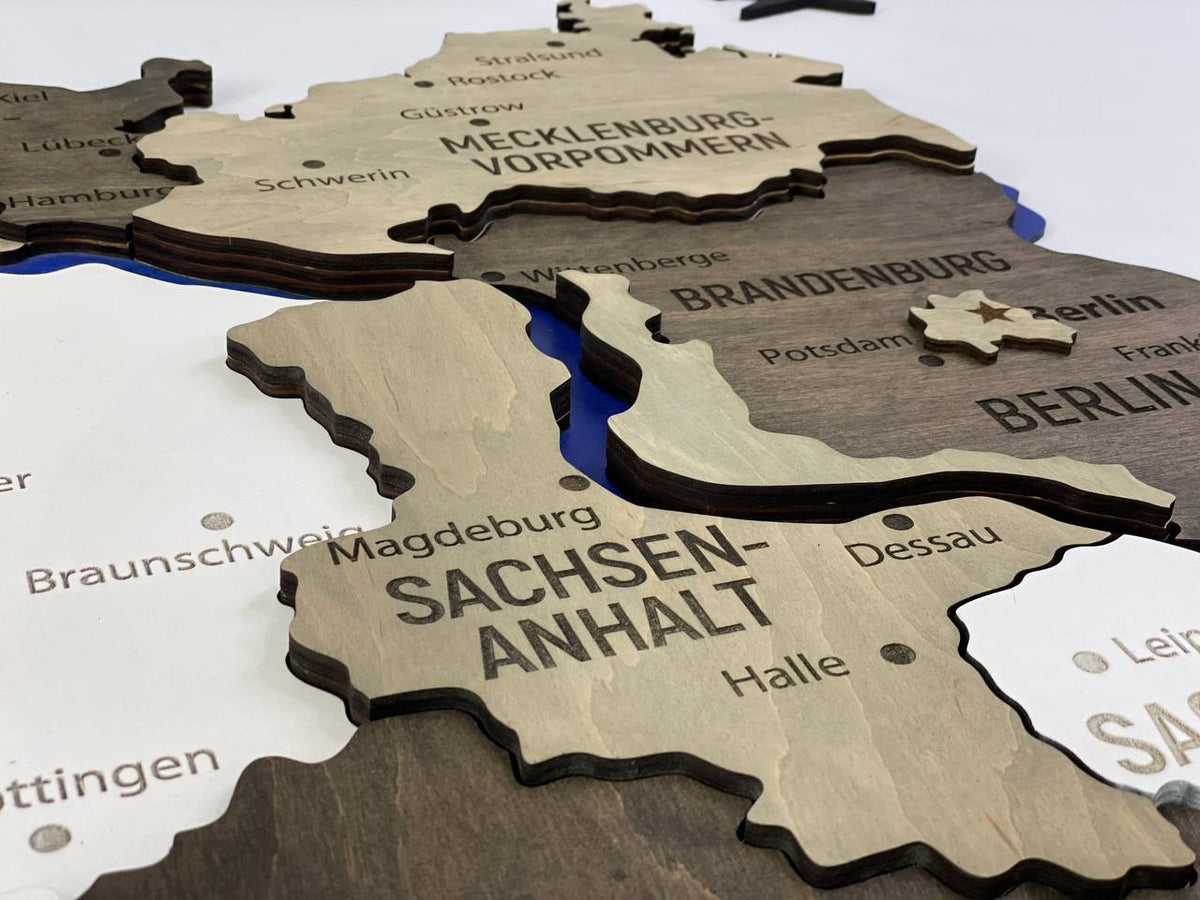 Map of Germany with Rivers Black&White Color — buy | FACTURA