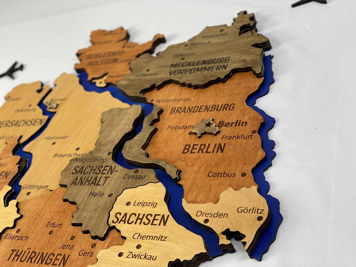 Map of Germany with Rivers Warm Color — buy | FACTURA