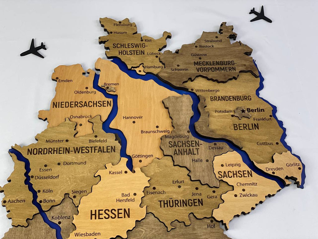 Map of Germany with Rivers Elis Color — buy | FACTURA