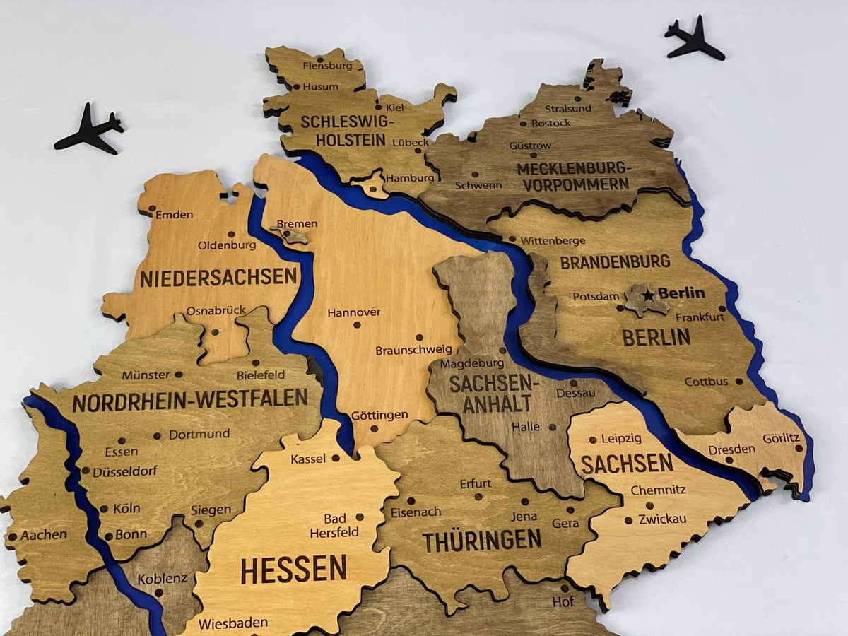 Map of Germany with Rivers Elis Color — buy | FACTURA