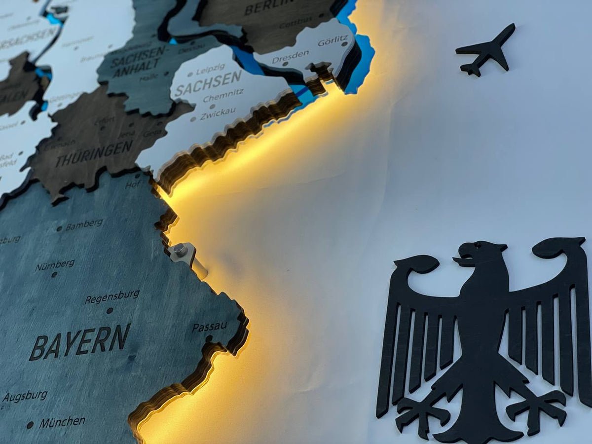 Acrylic Map of Germany with Rivers Loft Color — buy | FACTURA