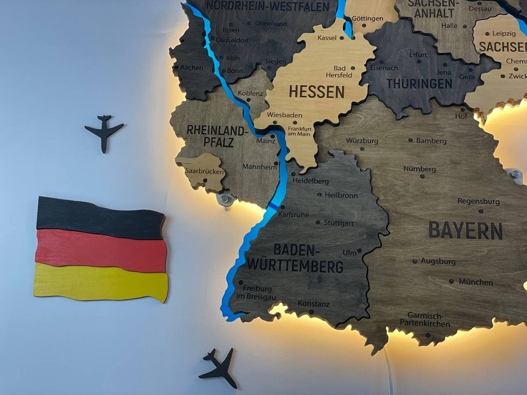 Acrylic Map of Germany with Rivers Brute Color — buy | FACTURA