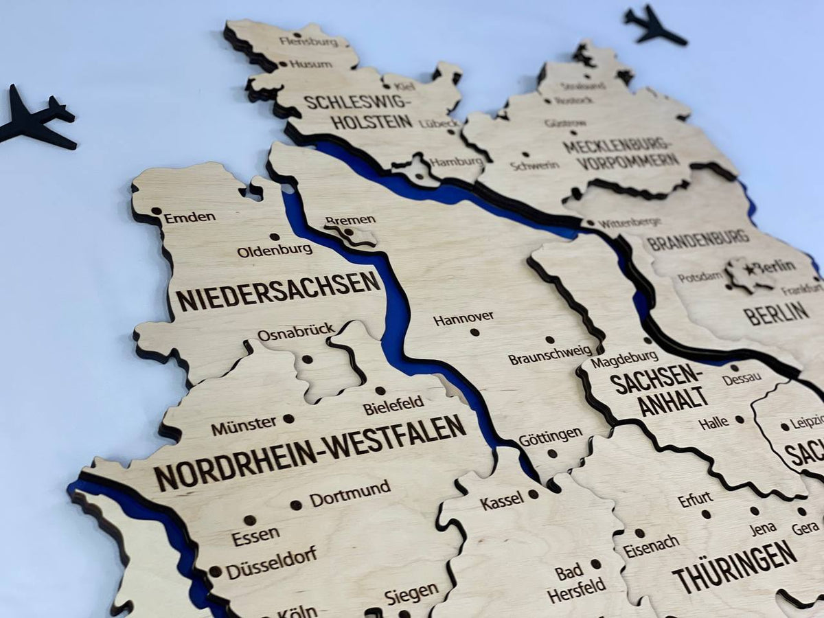 Map of Germany with Rivers Natural Color — buy | FACTURA