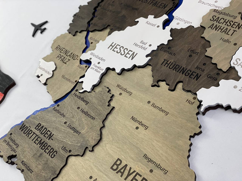 Map of Germany with Rivers Black&White Color — buy | FACTURA