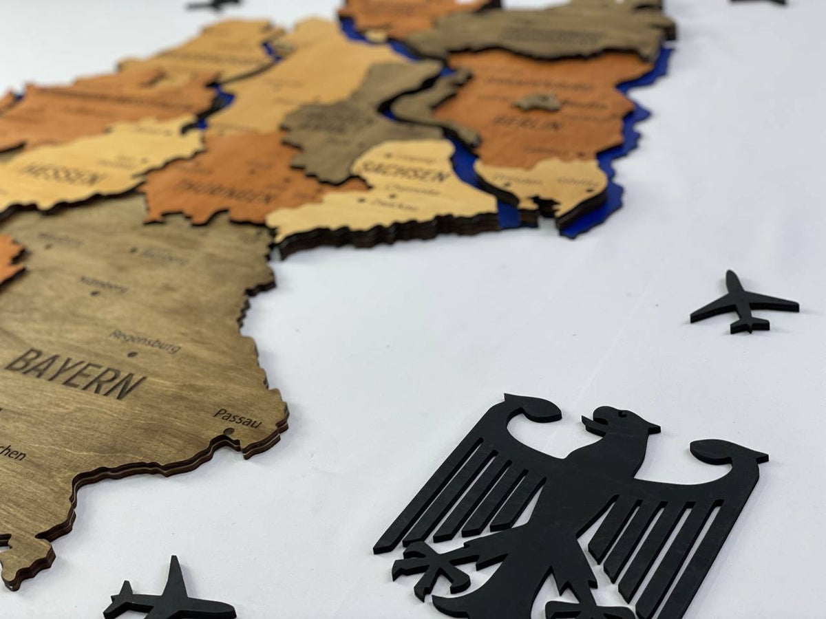 Map of Germany with Rivers Warm Color — buy | FACTURA