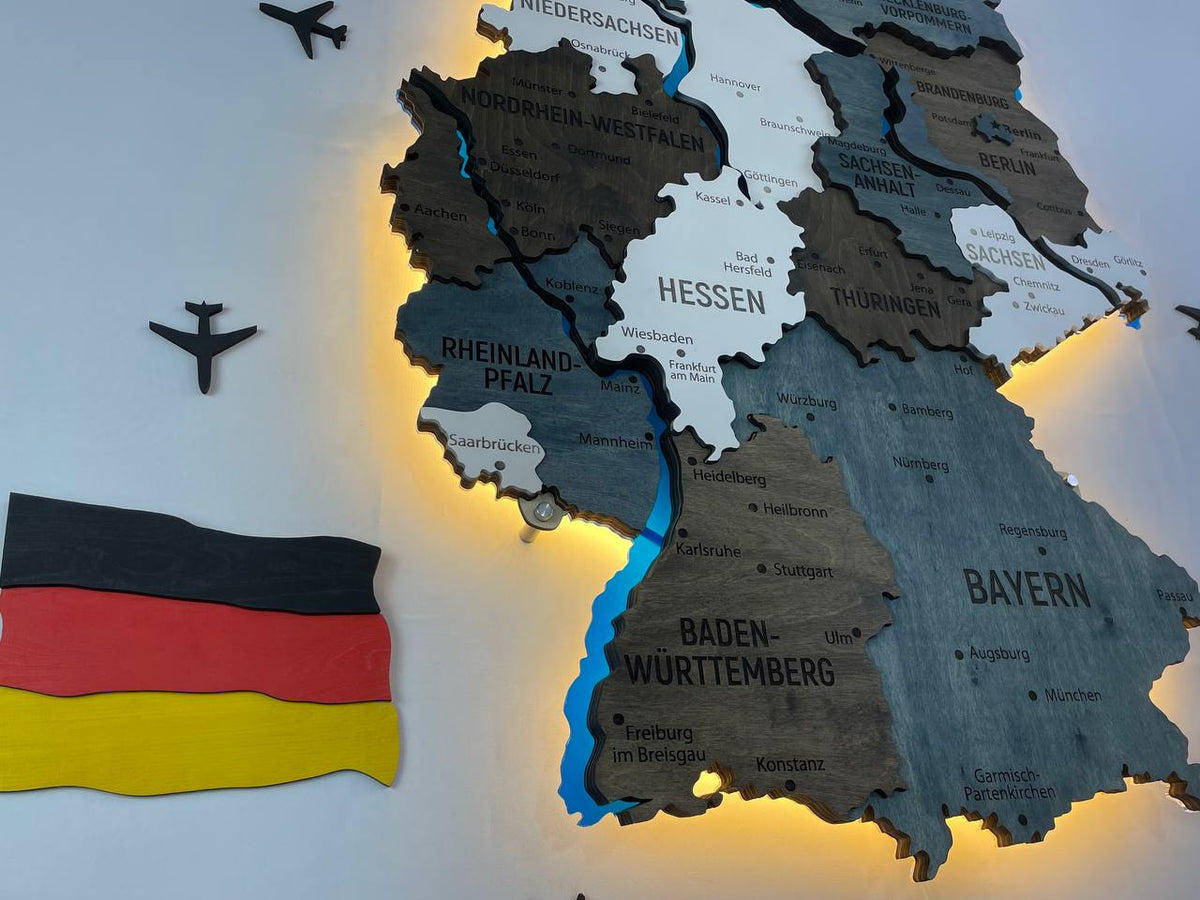 Acrylic Map of Germany with Rivers Loft Color — buy | FACTURA