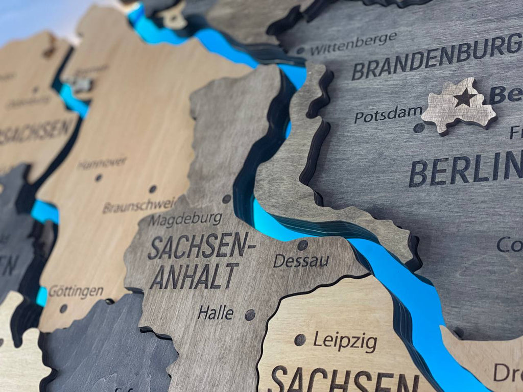 Acrylic Map of Germany with Rivers Brute Color — buy | FACTURA