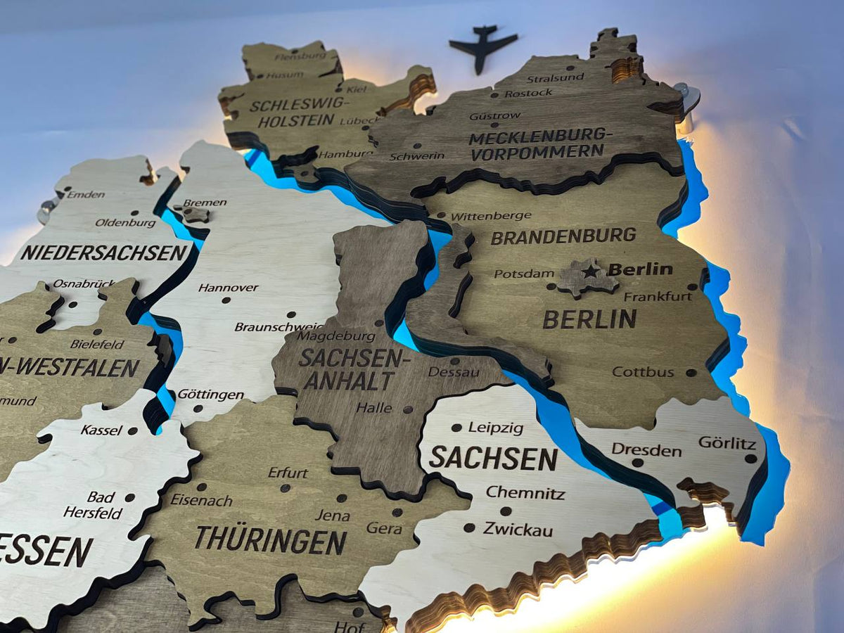 Acrylic Map of Germany with Rivers Wonder Color — buy | FACTURA